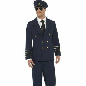 Adult Mens Airline Pilot Captains Uniform Costume